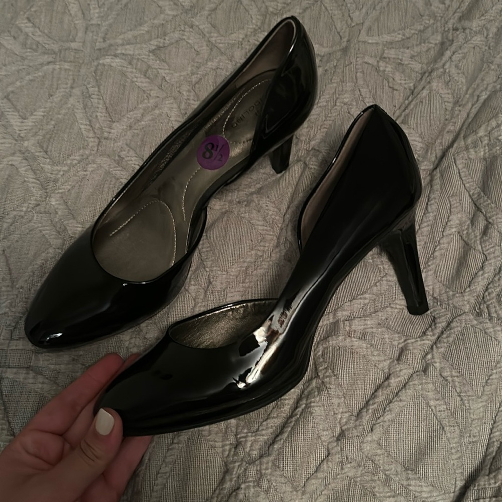 Glossy black heels